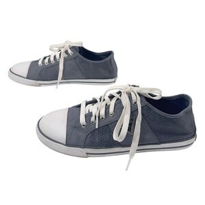 Guess Women Gray Textured Low Top Lace Up Sneakers Shoes Size 9.5 M Y2K Retro